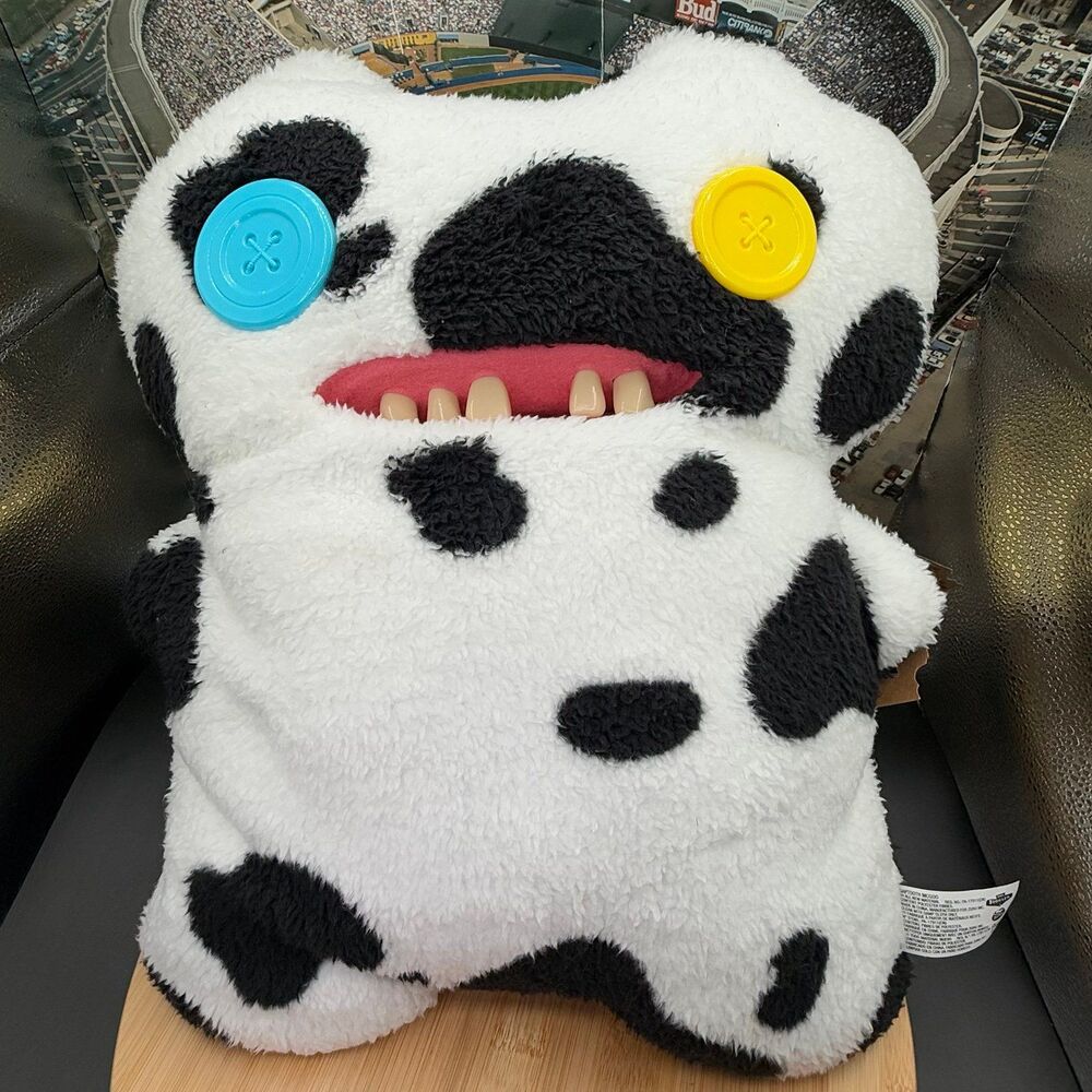 ZURU BIGG FUGGLER Fugg GapTooth McGoo 18" Cow Plush Spin Master Black/White NEW